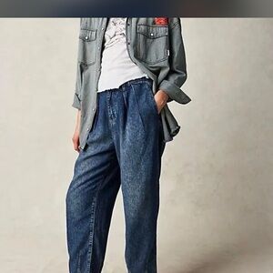 We the Free Esme Pull on Denim Trousers Size Medium
